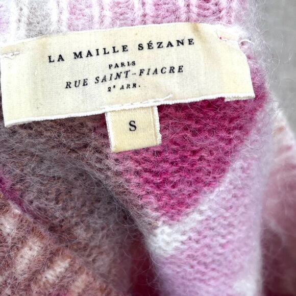 Sezane Alizee Sweater Tropic Fushchia Size Small Mohair blend - Picture 6 of 9
